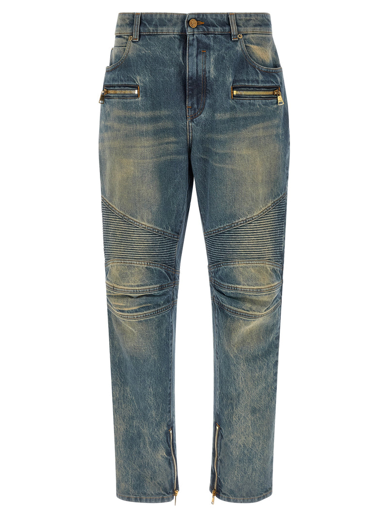 Jean droit en coton bleu Balmain