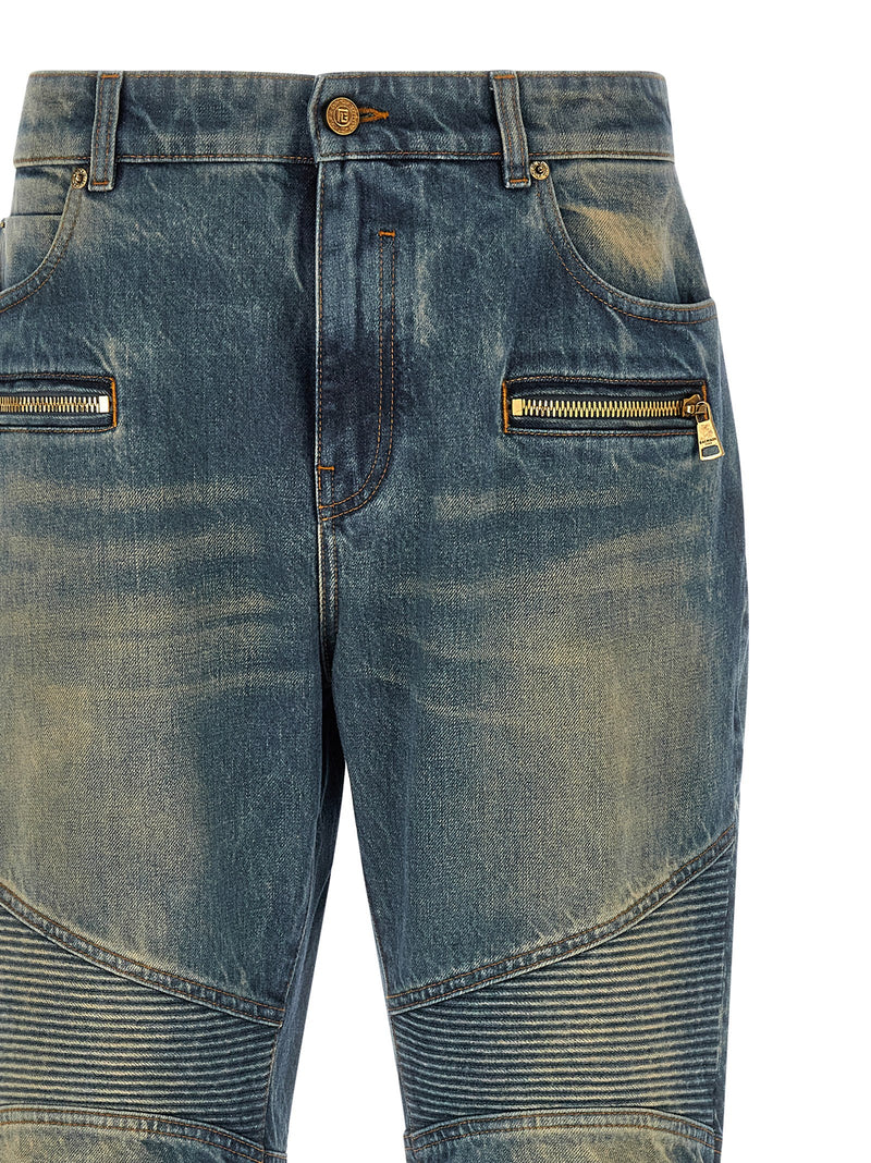 Jean droit en coton bleu Balmain