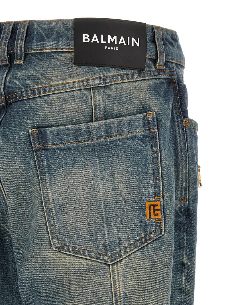 Jean droit en coton bleu Balmain