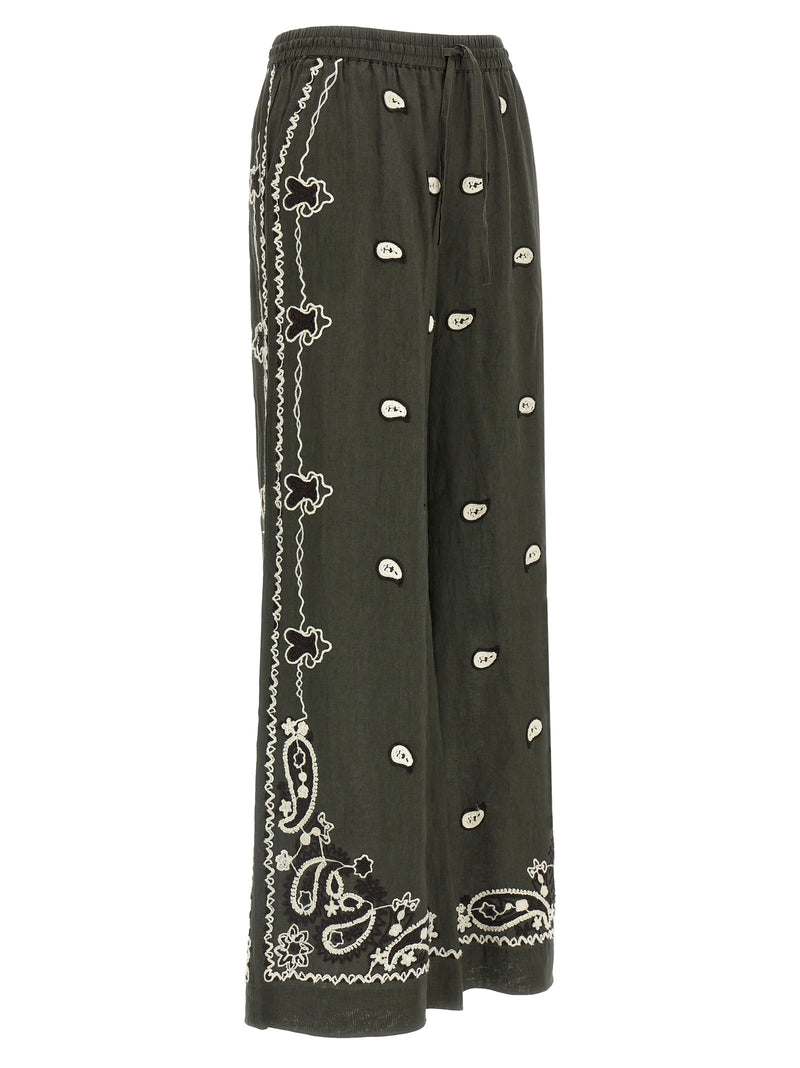 Pantalon décontracté bicolore en lin P.A.R.O.S.H.