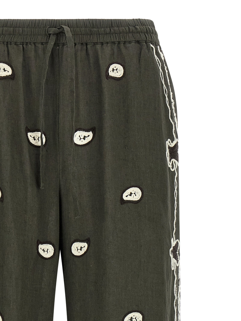 Pantalon décontracté bicolore en lin P.A.R.O.S.H.