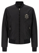Dolce & Gabbana Black Polyamide Bomber Jacket for Men