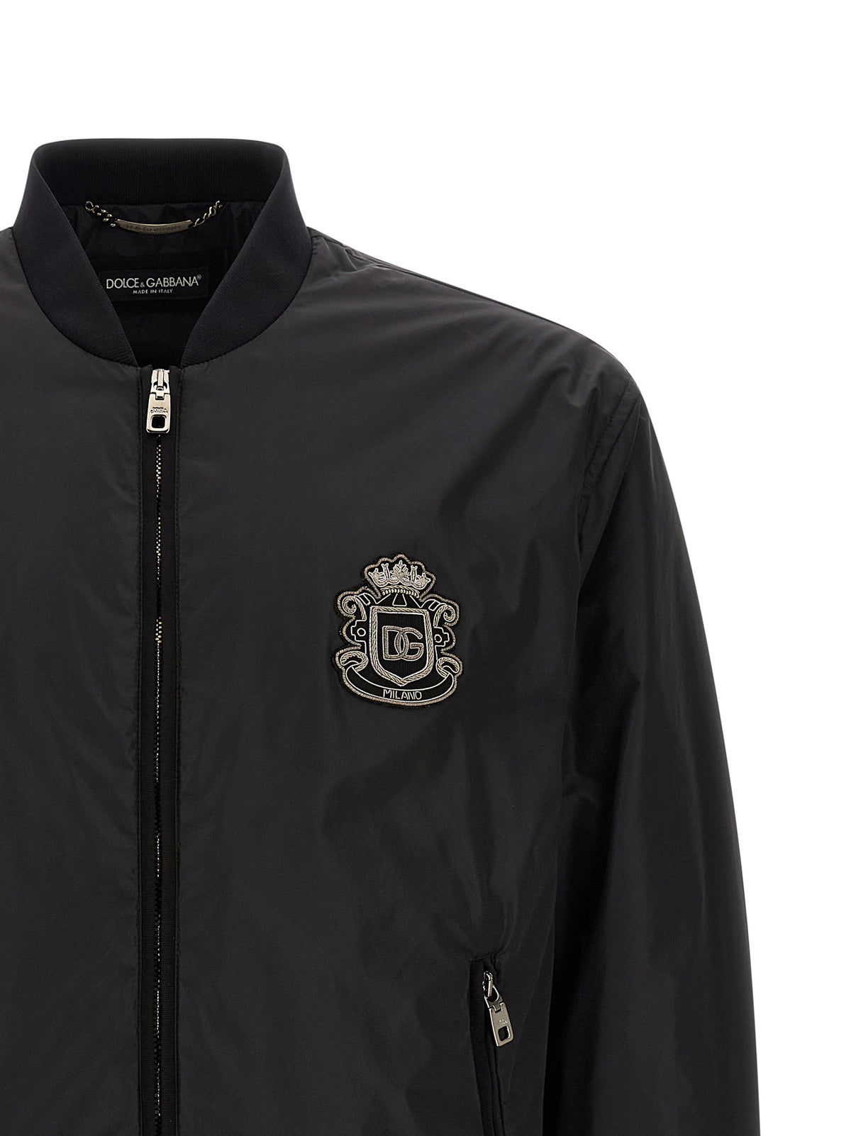 Dolce & Gabbana Black Polyamide Bomber Jacket for Men