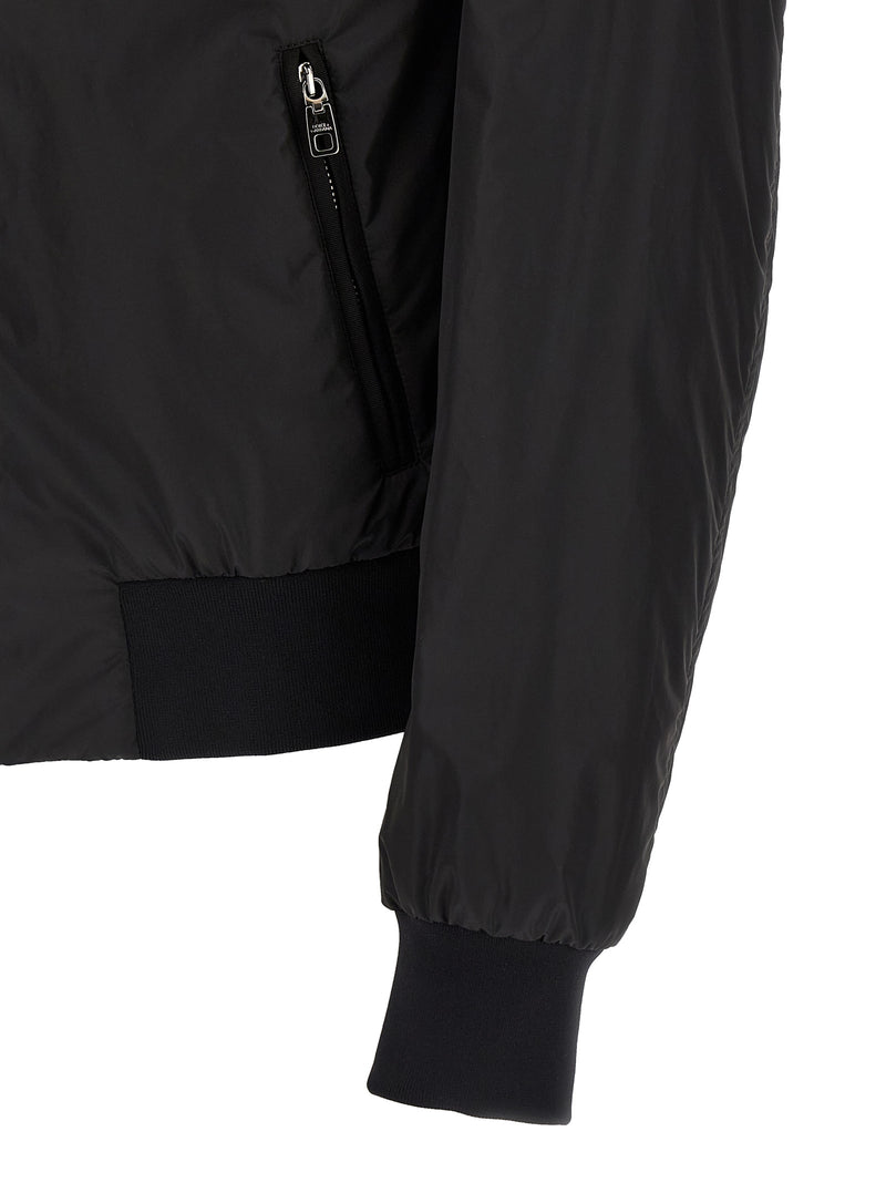 Dolce & Gabbana Black Polyamide Bomber Jacket for Men