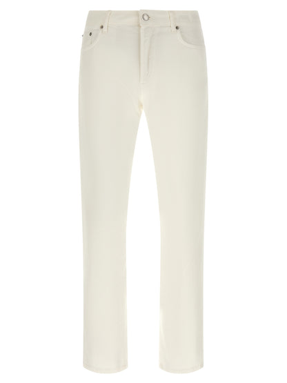 Department 5 White Cotton Straight-Leg Jeans