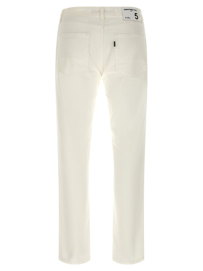 Department 5 White Cotton Straight-Leg Jeans