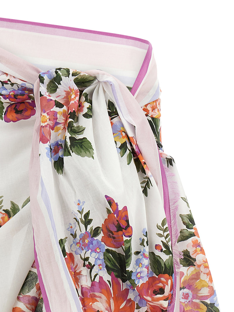 Dolce & Gabbana Multicolor Cotton Skirt - Unique Floral Design