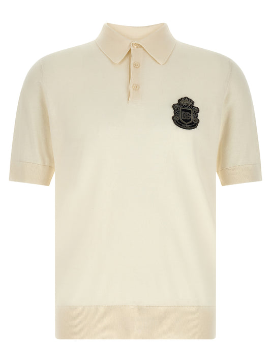 Dolce & Gabbana White Cotton Polo Shirt for Men