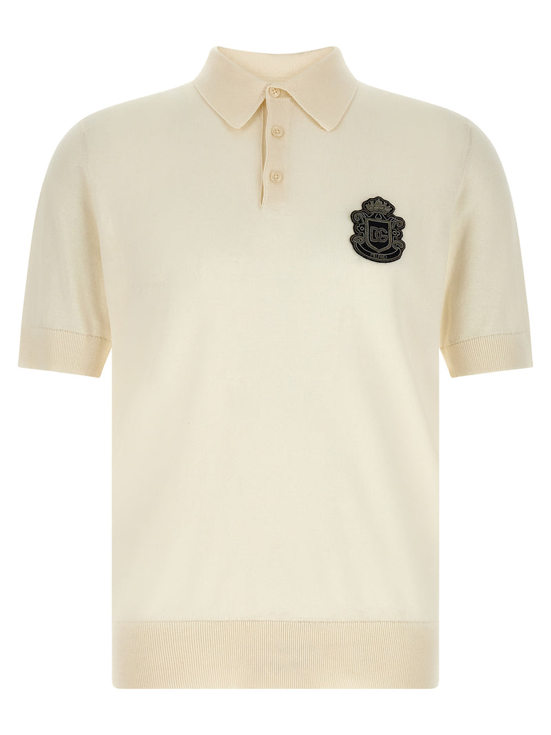 Dolce & Gabbana White Cotton Polo Shirt for Men