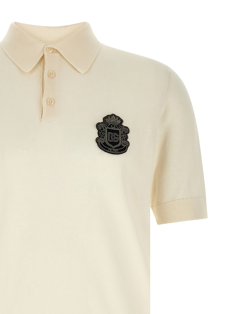 Dolce & Gabbana White Cotton Polo Shirt for Men
