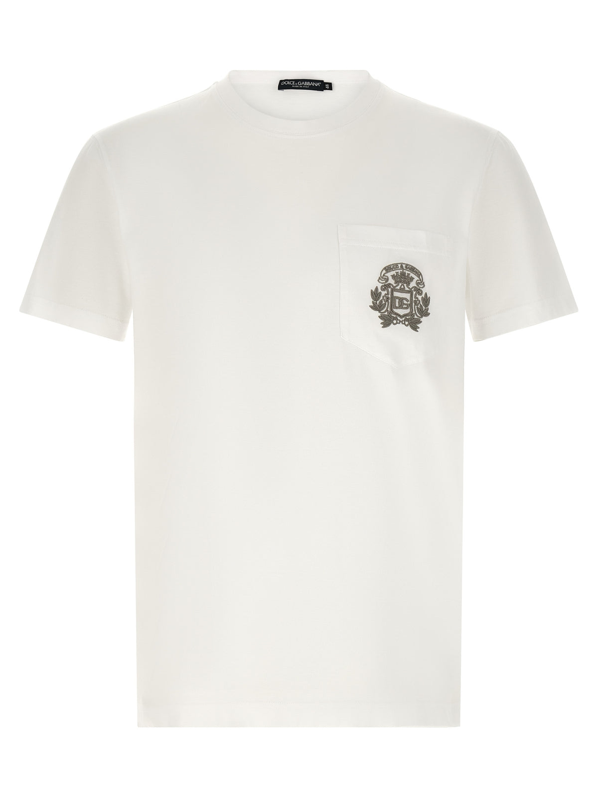 Dolce & Gabbana White Cotton T-Shirt with Embroidered DG
