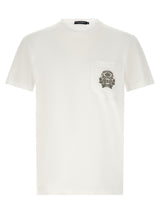 Dolce & Gabbana White Cotton T-Shirt with Embroidered DG