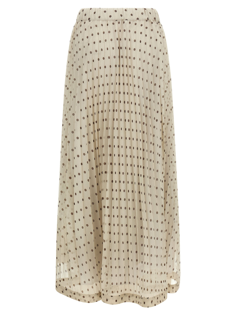 P.A.R.O.S.H. Pallina Beige Polka Dot Mini Skirt