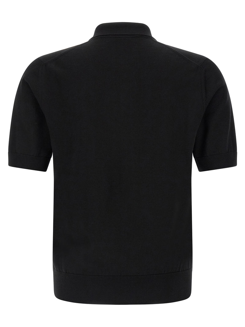 Dolce & Gabbana Black Virgin Wool Polo Shirt