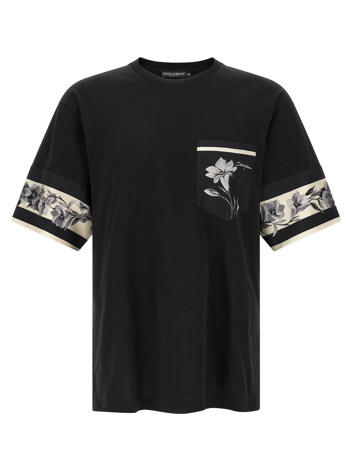 T-shirt à manches longues en coton noir Dolce & Gabbana