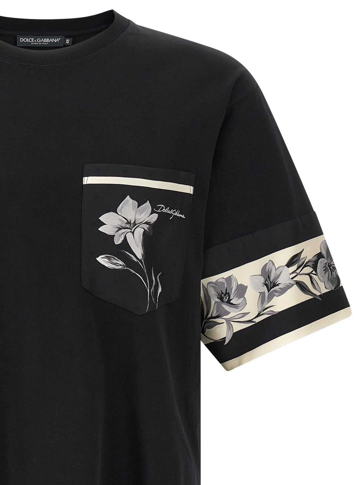 T-shirt à manches longues en coton noir Dolce & Gabbana