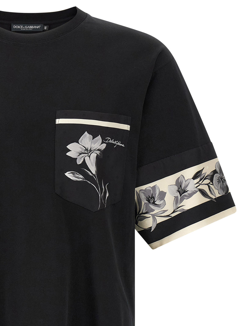 T-shirt à manches longues en coton noir Dolce & Gabbana