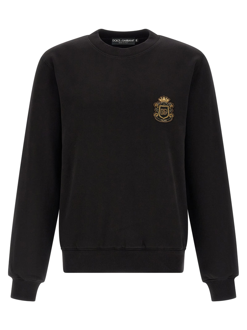 Dolce & Gabbana Black Cotton Sweatshirt for Men