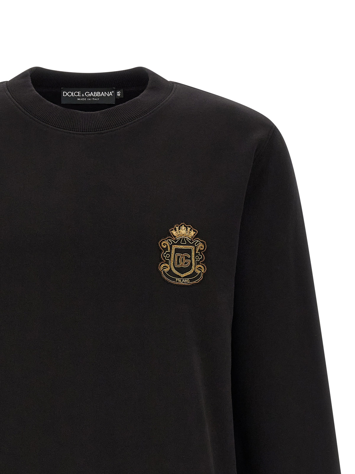 Dolce & Gabbana Black Cotton Sweatshirt for Men