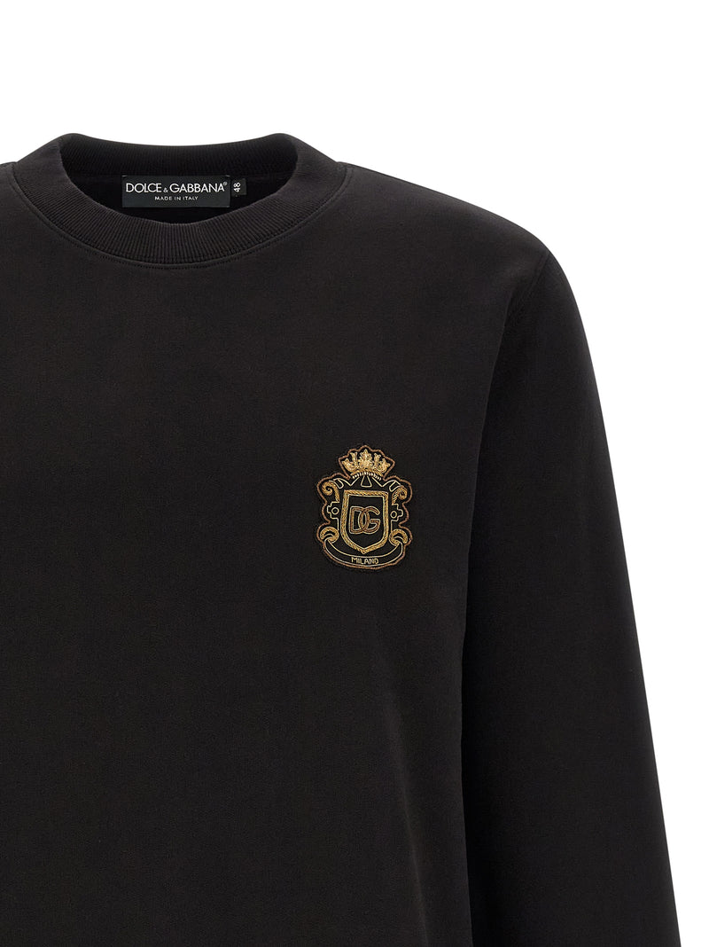 Dolce & Gabbana Black Cotton Sweatshirt for Men