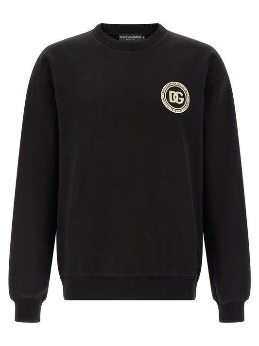 Dolce & Gabbana Black Cotton Sweatshirt for Men
