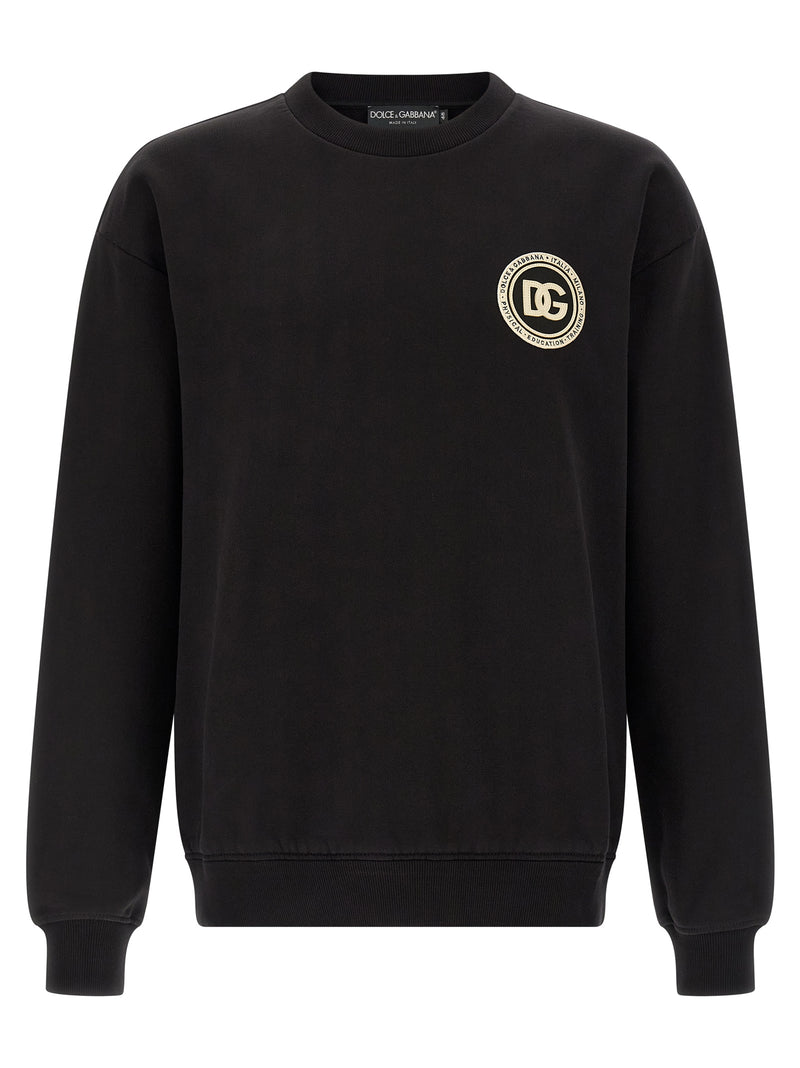 Dolce & Gabbana Black Cotton Sweatshirt for Men