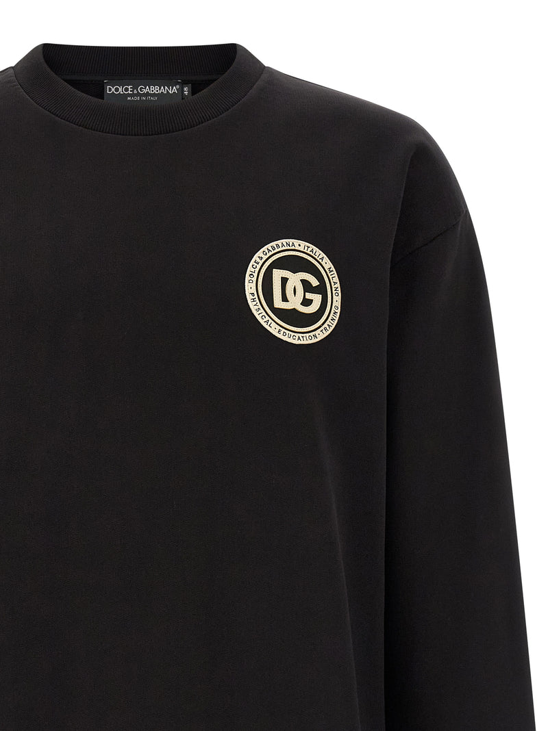 Dolce & Gabbana Black Cotton Sweatshirt for Men