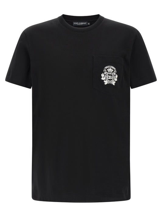Dolce & Gabbana Black Cotton T-Shirt for Men