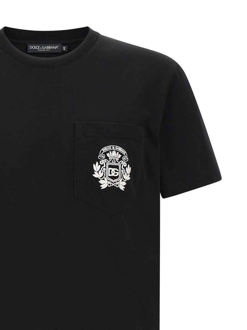 Dolce & Gabbana Black Cotton T-Shirt for Men