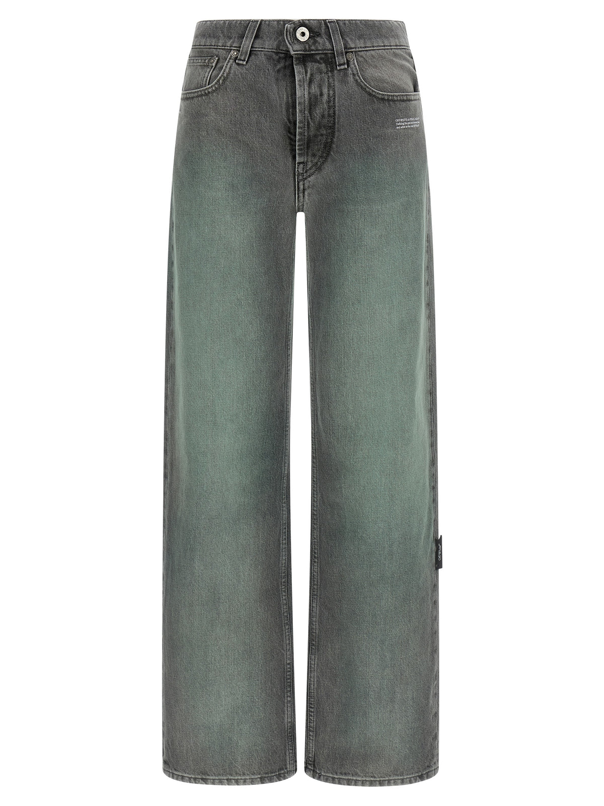 Off-White Gray Cotton Jeans Denim