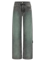 Off-White Gray Cotton Jeans Denim