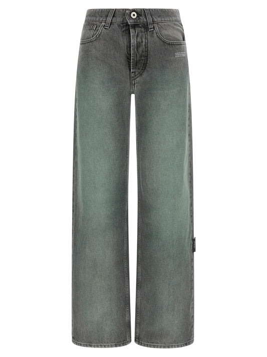 Jeans en jean de coton gris cassé