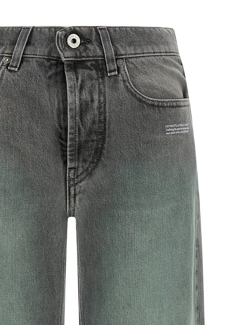 Off-White Gray Cotton Jeans Denim