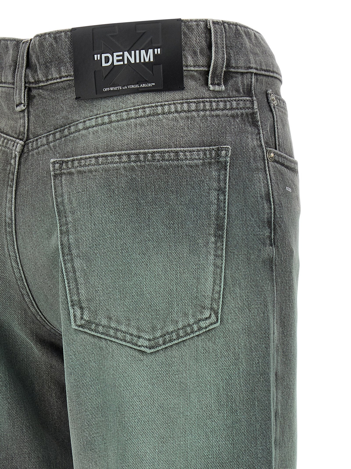 Off-White Gray Cotton Jeans Denim