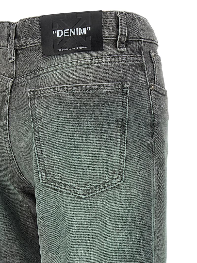 Off-White Gray Cotton Jeans Denim