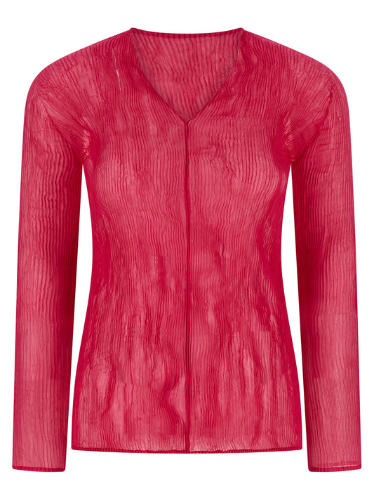 Chemise Issey Miyake en polyester fuchsia