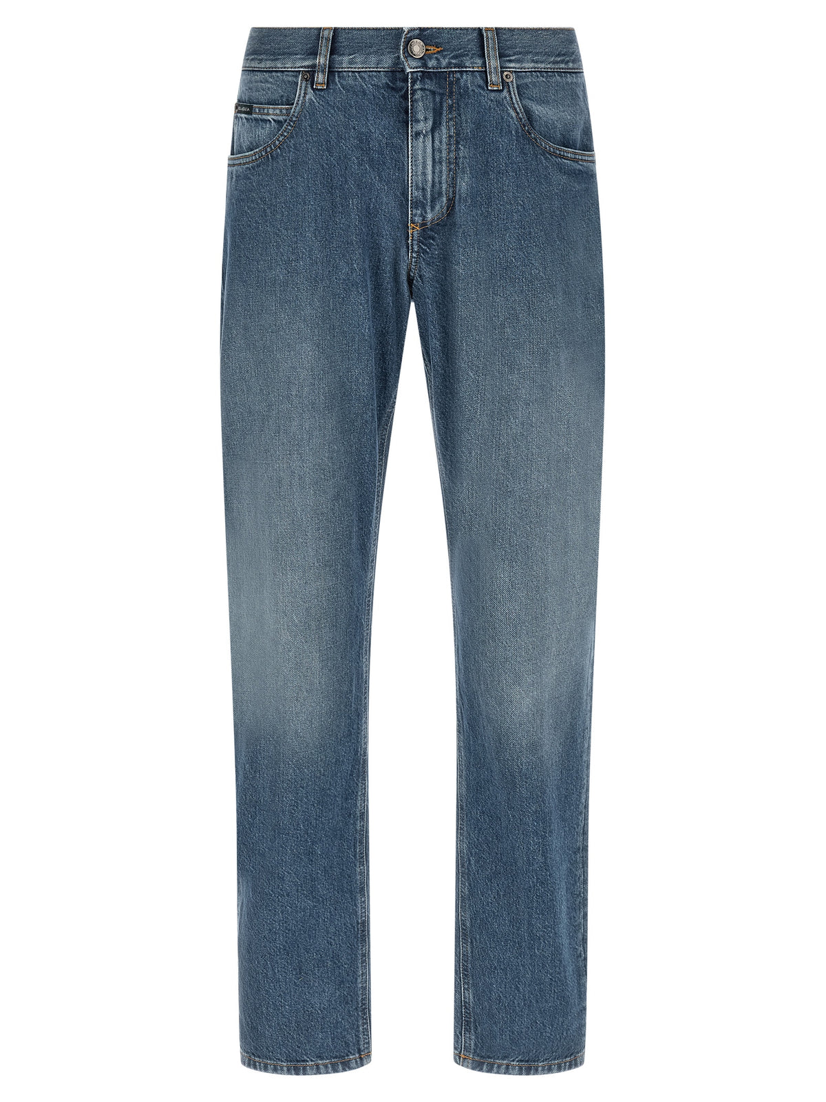 Dolce & Gabbana Blue Cotton Straight-Leg Jeans for Men