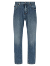 Dolce & Gabbana Blue Cotton Straight-Leg Jeans for Men