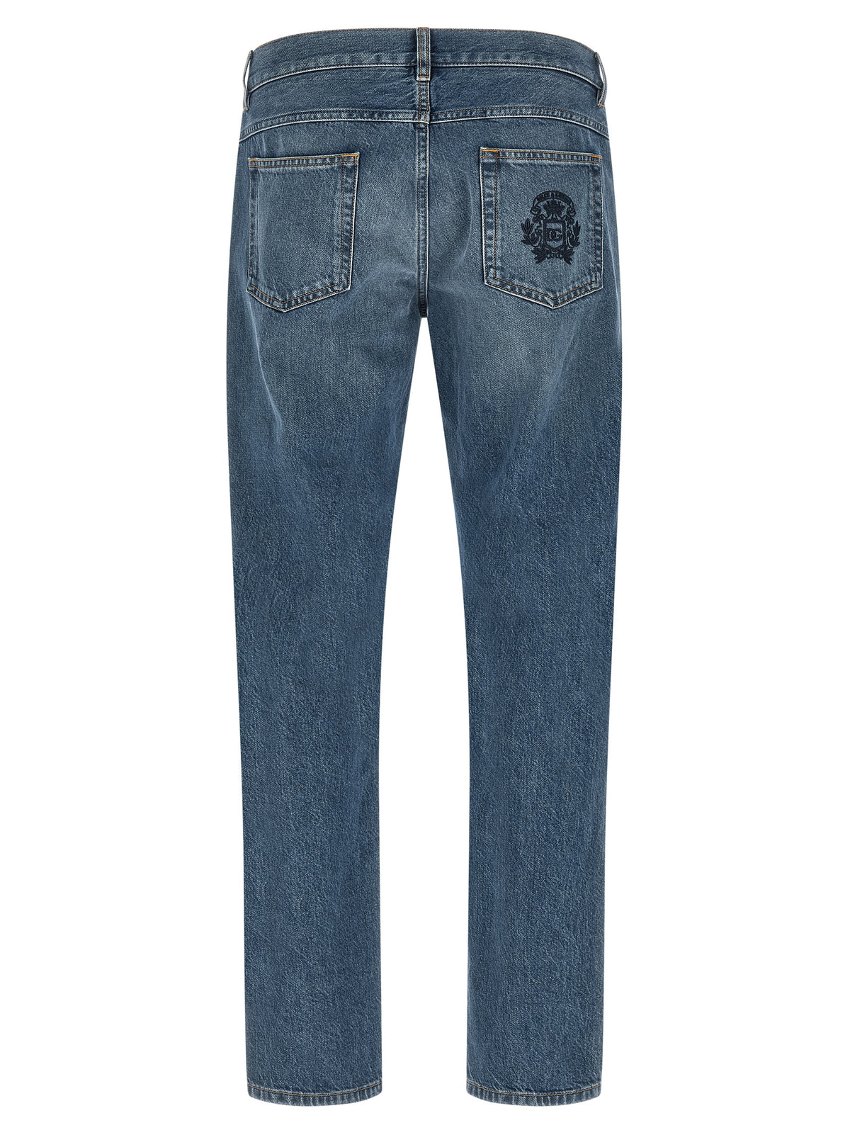 Dolce & Gabbana Blue Cotton Straight-Leg Jeans for Men