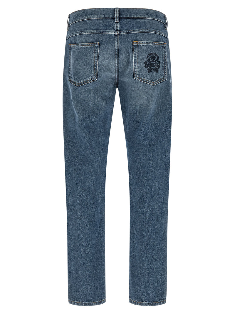 Dolce & Gabbana Blue Cotton Straight-Leg Jeans for Men