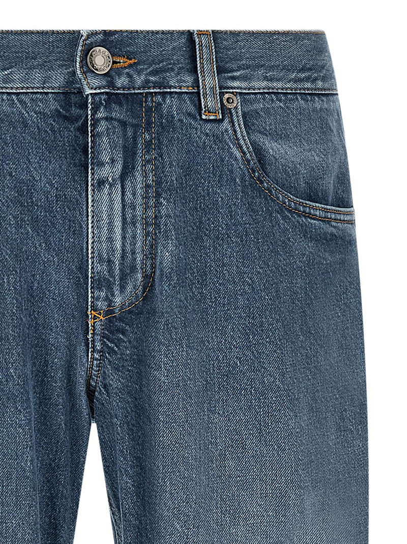 Dolce & Gabbana Blue Cotton Straight-Leg Jeans for Men