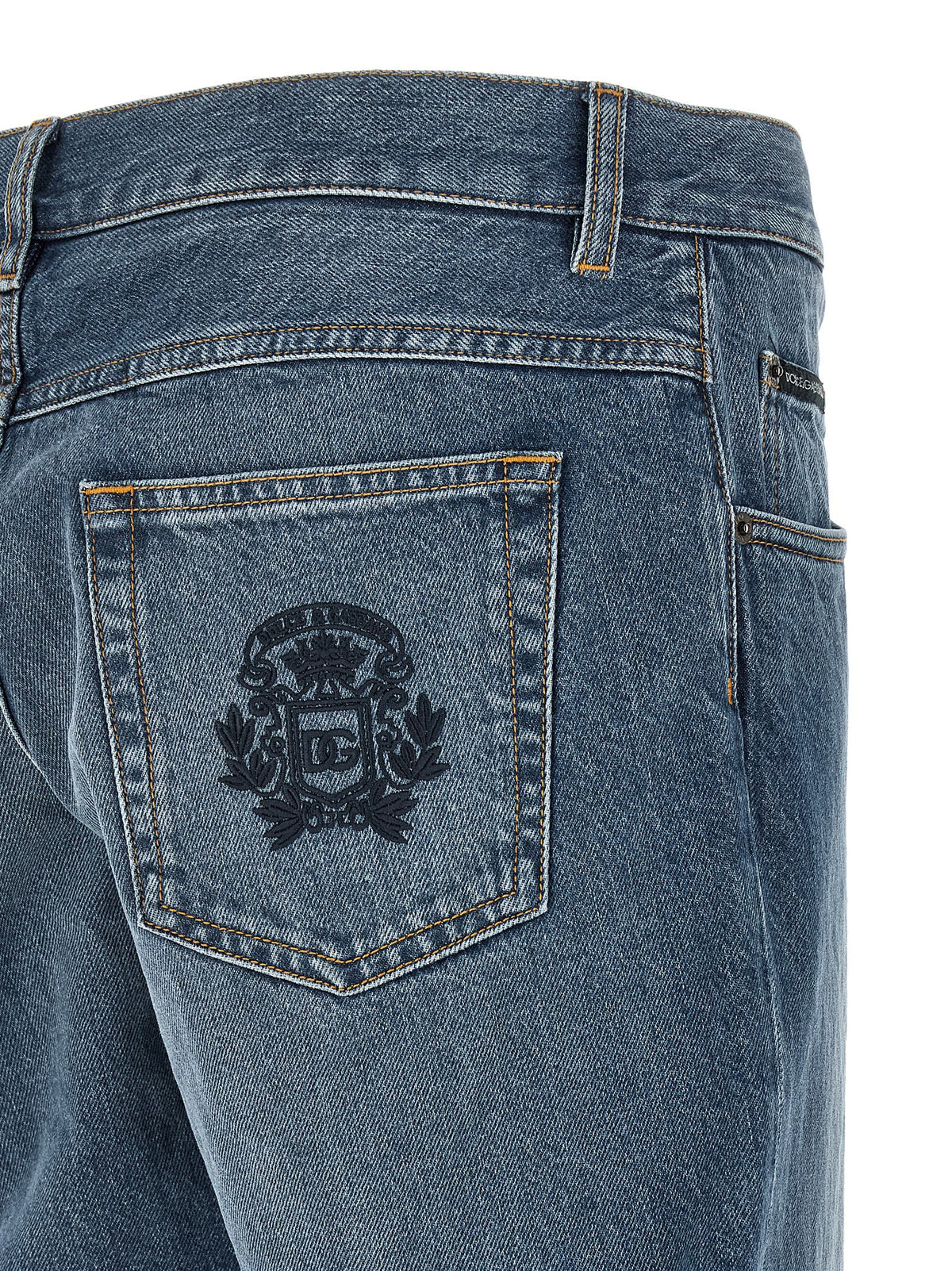 Dolce & Gabbana Blue Cotton Straight-Leg Jeans for Men