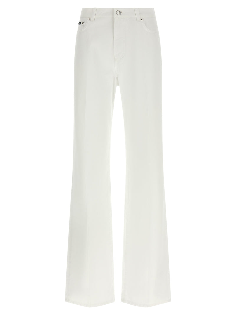 Dolce & Gabbana White Cotton Flared Jeans for Women