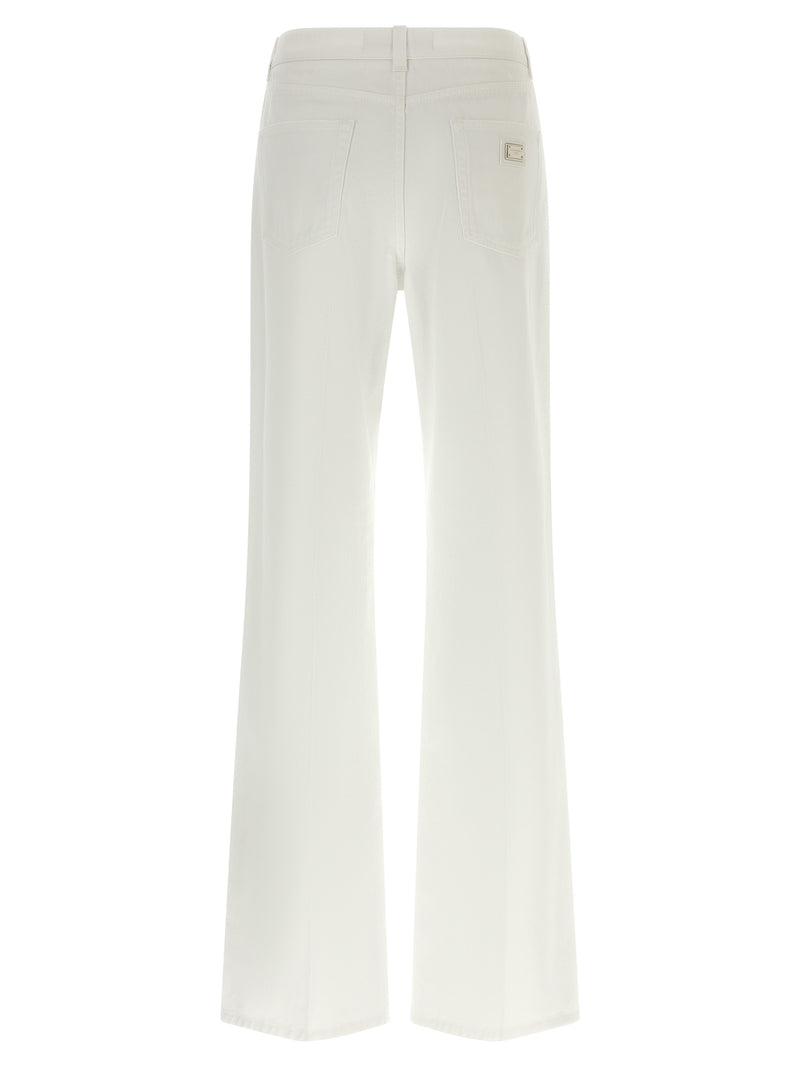 Dolce & Gabbana White Cotton Flared Jeans for Women