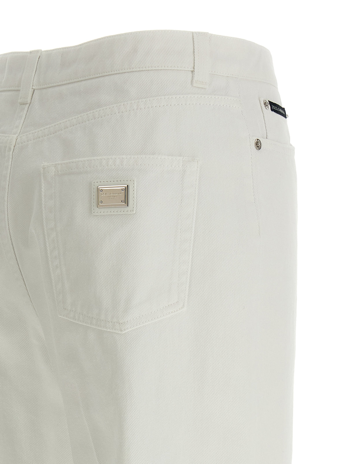 Dolce & Gabbana White Cotton Flared Jeans