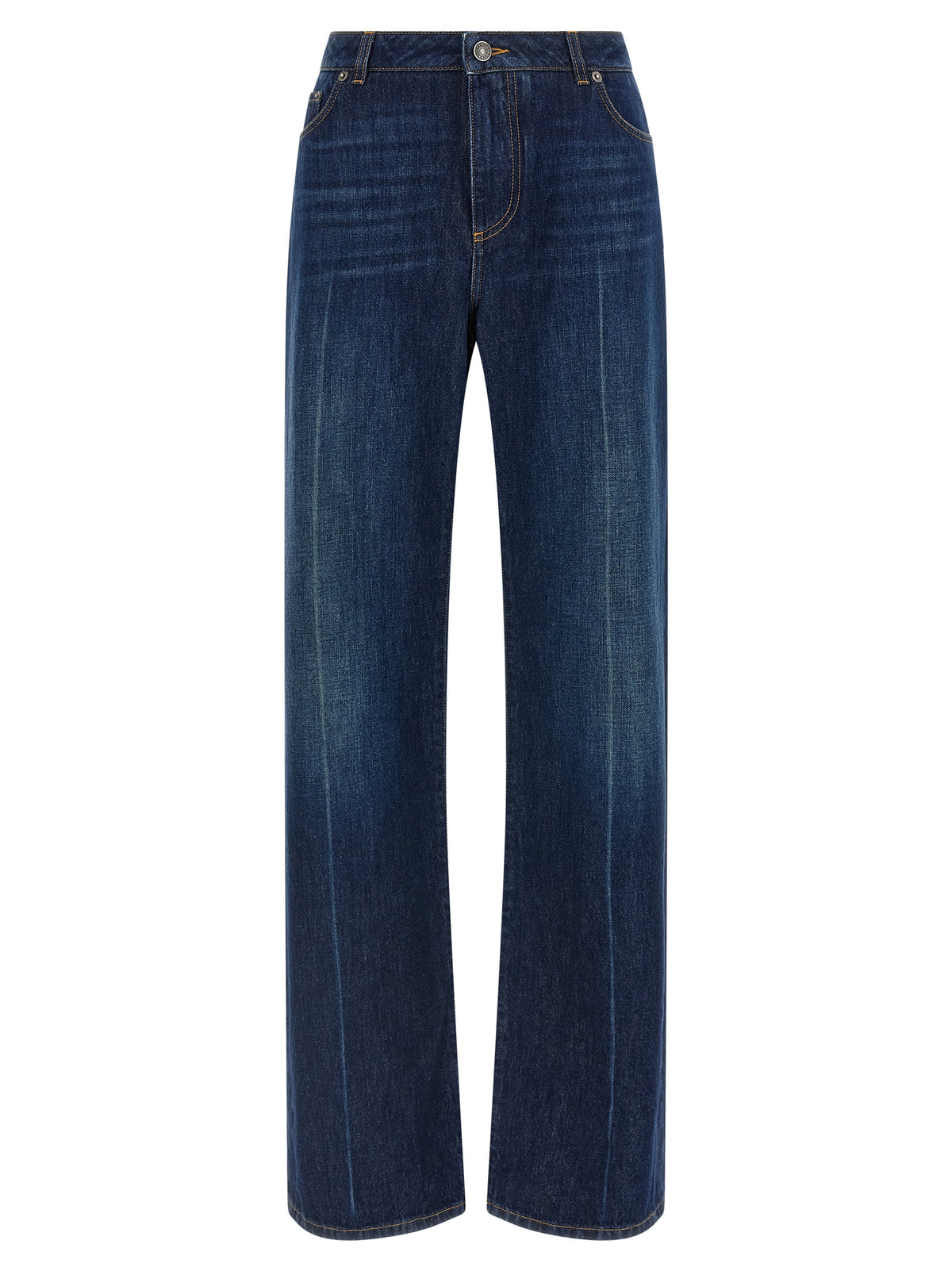 Dolce & Gabbana Blue Cotton Straight-Leg Jeans for Women