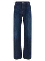 Dolce & Gabbana Blue Cotton Straight-Leg Jeans for Women