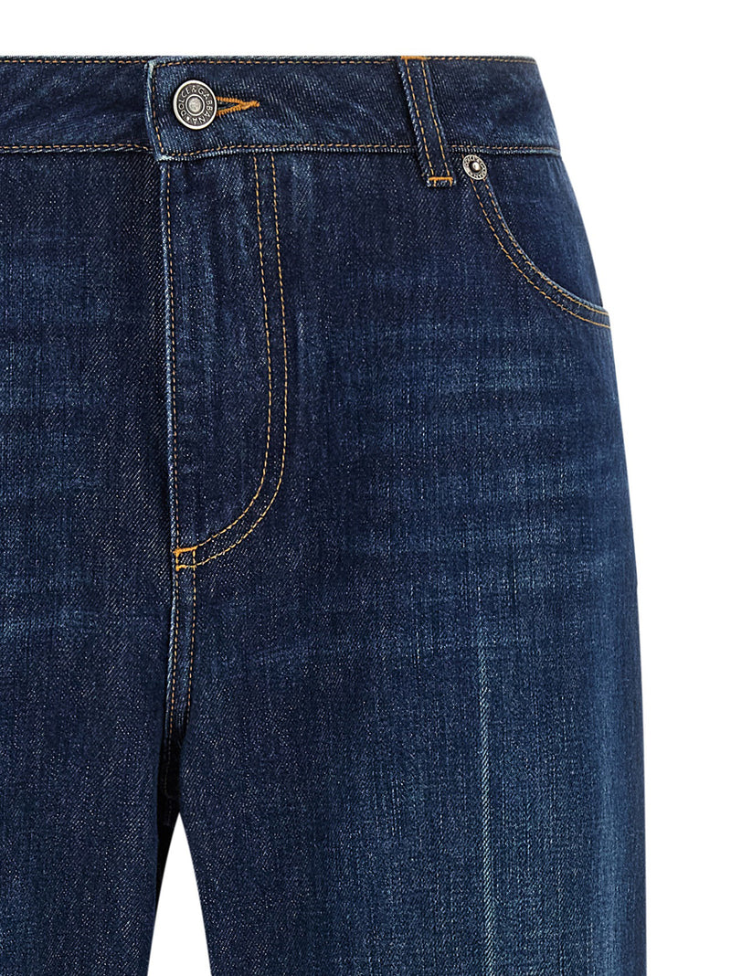 Dolce & Gabbana Blue Cotton Straight-Leg Jeans for Women