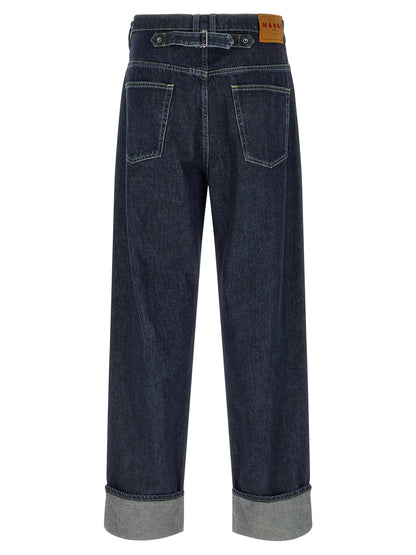Marni Blue Cotton Straight-Leg Jeans