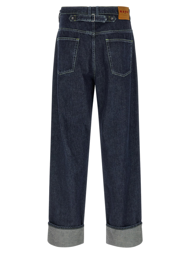 Marni Jean droit en coton bleu